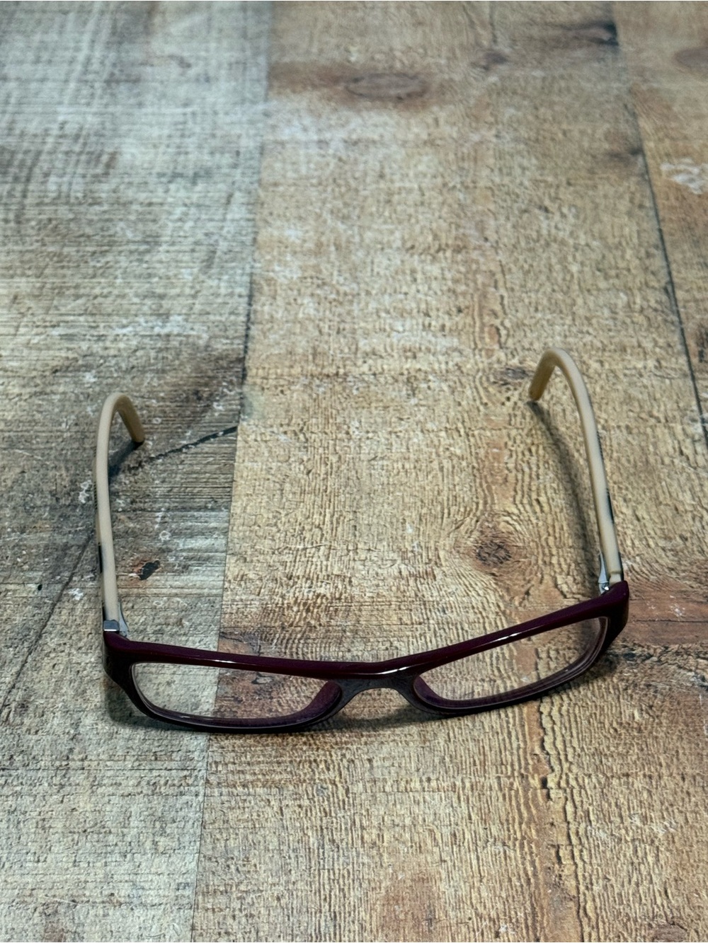 Burberry B 2082 3014 Square Red Beige Nova Check Eyeglasses Frame Damaged Parts.